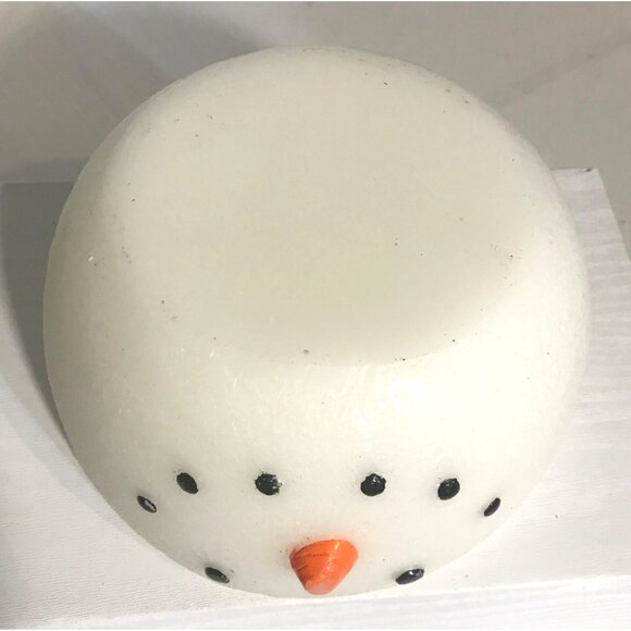 Snowman Wax Bowl with & Floating Hat Candle 6" Christmas Festive - Picture 3 of 13